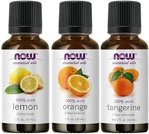 3-Pack Variety of Now Essential Oils: Citrus Blend - Orange, Tangerine, Lemon