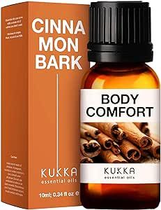 Kukka Cinnamon Bark Essential Oil for Diffuser - Natural Therapeutic Grade Cinnamon Bark Oil for Skin, Aromatherapy, Bath Bombs, Soaps & Candles (0.34 Fl Oz)