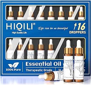 HIQILI 10ML Essential Oils 16 Set ,Independent Dropperfor,100% Natural Plant Treatment Grade,Family Life Kit