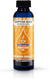 AROMAR Premium Fragrance Oil, Pack of 3 Egyptian Musk 2oz. Bottles. Long Lasting Aromatic Scent, Fresh and Revitalizing Aromatherapy for Living Room, Bedroom, and Kitchen